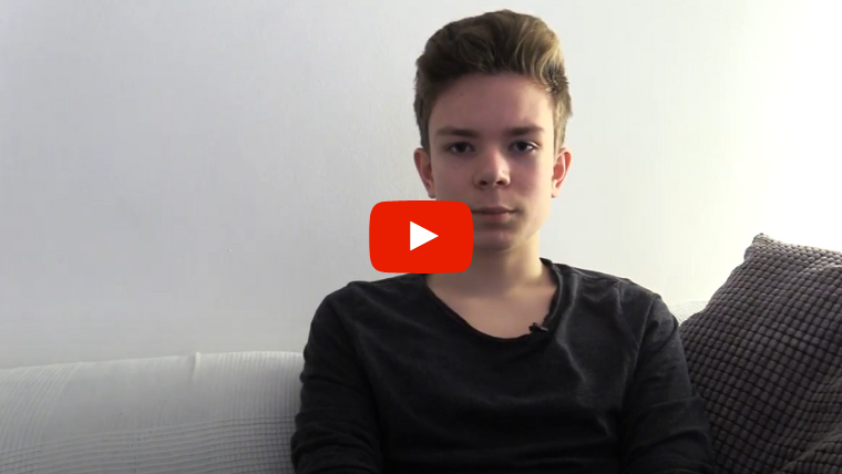 Video med Jonas på 16 år, der fortæller om sine erfaringer med at udfordre angsten.